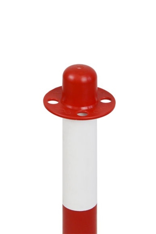 Bezpečnostný plastový stĺpik červeno biely