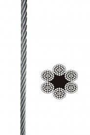 Oceľové lano 6x37+FC pozinkované, DIN 3066 oceľové lano vinuté klasickým spôsobom s veľkým počtom drôtov