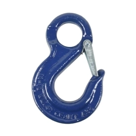 Hák řetězový s okem a pojistkou Tr.100
